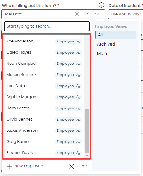 A screenshot demonstrating the location of the &quot;Items List&quot;. The screenshot is annotated in red to highlight the location of this list.